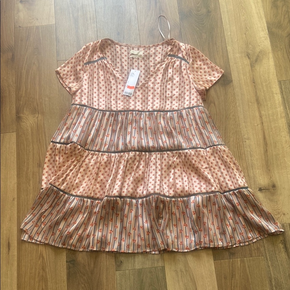 Urban Outfitters Peach and Brown Casual Dress